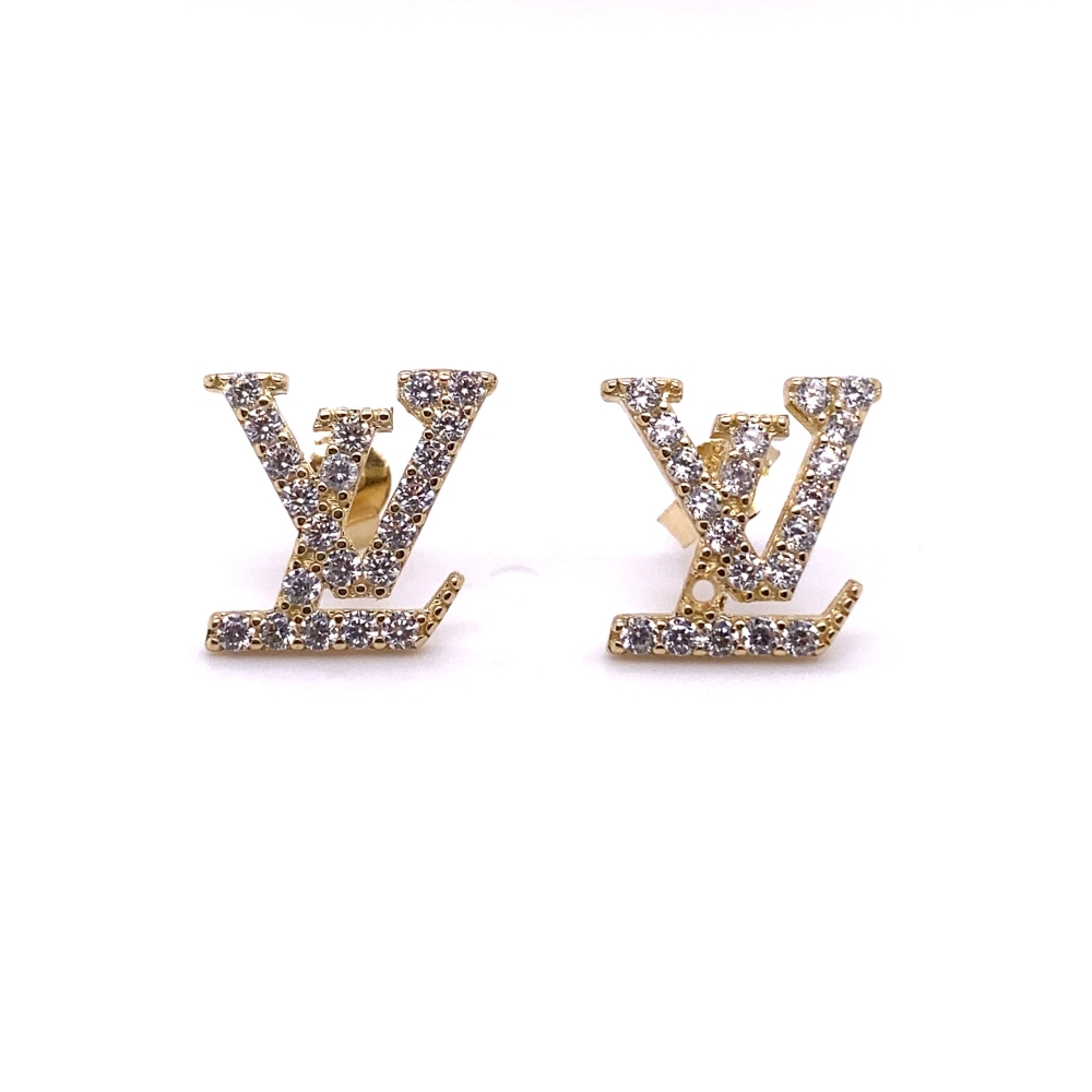 Up-cycled Louis Vuitton CZ Earring